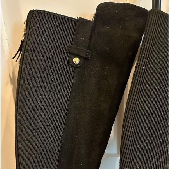 Anne Klein Audrey Tall Riding Boots Knee High Black iFlex Low Block Heel Size 7 - Picture 9 of 12